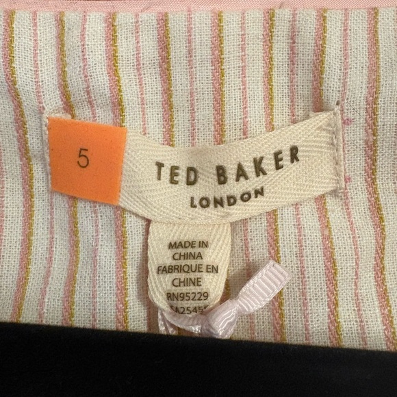 TED BAKER ALTAA COLOUR BY NUMBERS STRIPE COTTON BLAZER IN IVORY - Picture 5 of 13